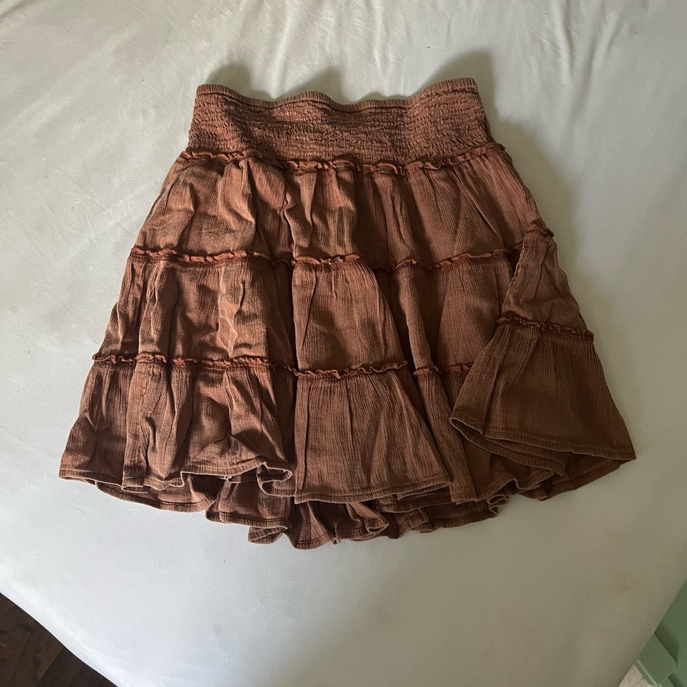 Burnt Orange American Eagle Ruffle Skirt